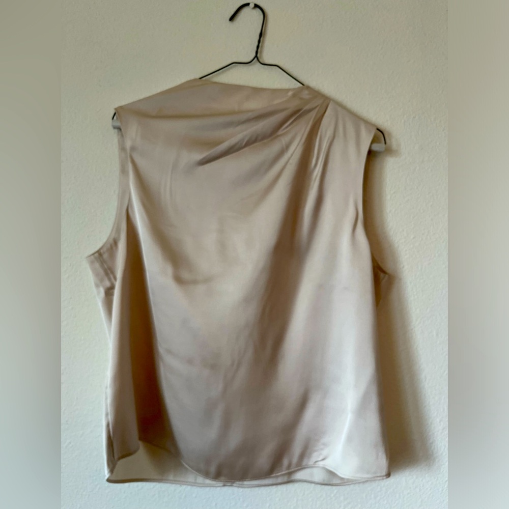 Abercrombie Satin High-Neck Draped Cowl Top